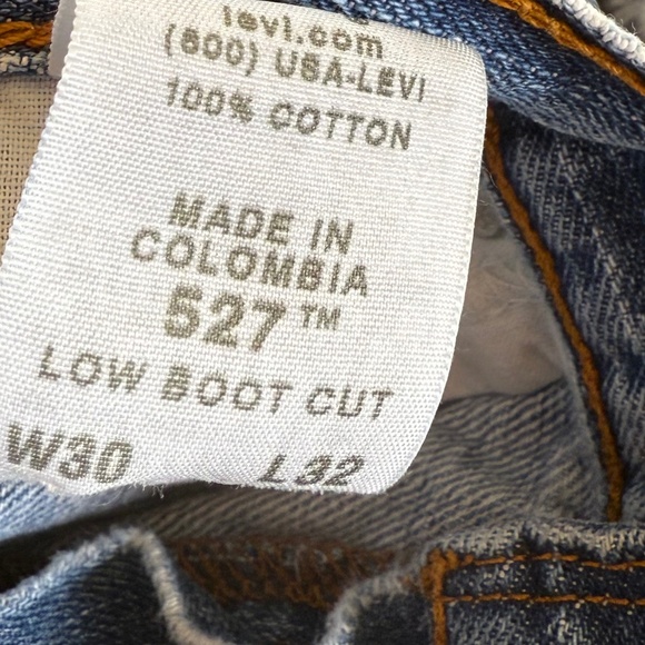Levis 527 Jeans Mens 30x32 Blue Denim Low Boot Cut Western Rancher Cowboy Grunge - Picture 14 of 14